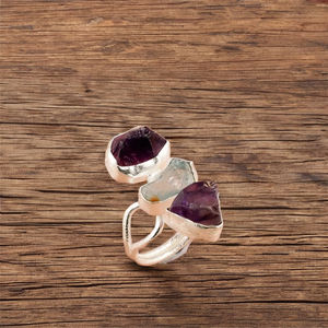 Bague de mode pour filles en argent sterling 925 Citrine naturelle grenat aigue-marine pierres précieuses fabricant de bijoux en argent 925 fin - Product Image 4