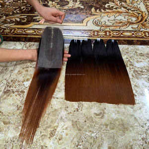 Lots de cheveux humains en gros, lots de cheveux vierges vietnamiens, lisses comme des baguettes, avec fermeture en dentelle frontale pour perruques, dentelle frontale - Product Image 4