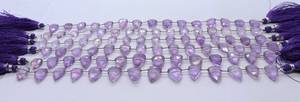 Perles d'améthyste rose naturelle facettées en forme de nœud 8x12-9x13 MM, perles de pierres précieuses triangulaires, perles d'améthyste rose de 8 pouces pour la fabrication de bijoux - Product Image 4