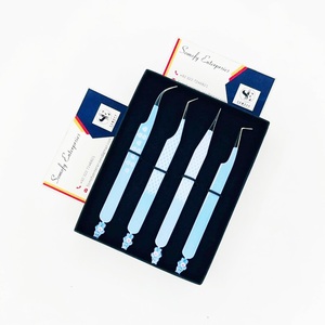 Pinzas para Pestañas Somofy Enterprises de Acero Inoxidable con Punta Suave, Juego de Precisión, Caja con Logotipo Personalizado, 10 mm, Agarre Perfecto, Papel Personalizado - Product Image 1