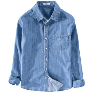 Camisas de Mezclilla de Algodón para Hombre de Primera Calidad, Estilo Vaquero, Ecológicas, Casuales, Ajustadas, Transpirables, Antiarrugas, Chaquetas de Mezclilla Personalizadas - Product Image 3