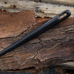 Aguja de coser de cuerno de búfalo hecha a mano de 1 mm de grosor, accesorio de costura de cuerno natural duradero para manualidades, tejido a mano, estilo sencillo - Product Image 4