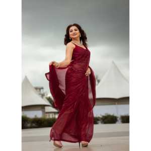 Designer Sequence Work Party Wear <b>Saree</b> for Club Occasions - Product Image 2