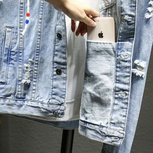 Veste en jean décontractée pour homme OEM, style urbain, haute qualité, personnalisable, respirante, coupe-vent, en toile écologique, pour la saison hivernale - Product Image 3