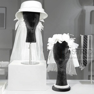 Modern Eco-Friendly for Velvet Wire Mannequin Head Display Stand Easy Assembly for Multi-Color Hair Salon Cap Hat <b>Wig</b> - Product Image 2