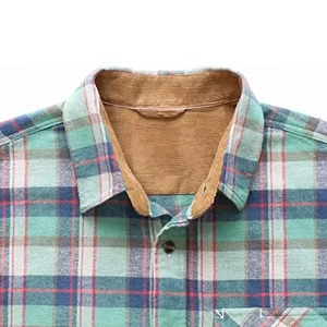 Camisa Formal de Franela para Hombre, Teñida con Hilo, Sólida, Transpirable, Antipilling, de Poliéster/Algodón Pesado, Manga Larga, Primavera, de Fábrica - Product Image 3