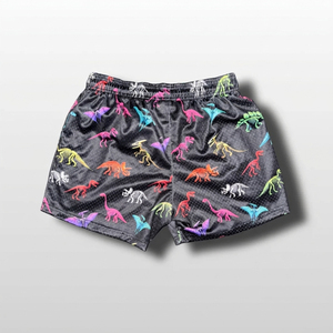 High Quality Digital Printed Solid Men's Shorts Custom Logo Gym Polyester Mesh Breathable Quick Dry Elastic Waist Double <b>Layer</b> - Product Image 2