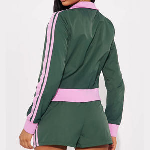 Conjunto de Chaqueta Cortavientos y Pantalones Cortos para Mujer, Ligero, de Dos Piezas, Ropa Deportiva, Secado Rápido, Transpirable, con Cierre - Product Image 2