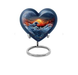 โกศรูปหัวใจสีดำขายดี สำหรับเก็บอัฐิผู้ใหญ่ ใช้ในพิธีศพ พร้อมฐานตั้ง - Product Image 4