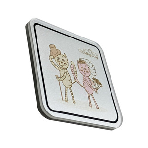 Imán Acrílico Cuadrado para Refrigerador con Diseño de Gatos Recién Casados, Recuerdo de Boda, Decoración, Regalo - Product Image 3