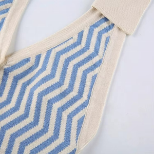 Top corto sin mangas con cuello de punto a rayas vintage, estilo halter, moderno, tipo chaleco, talla personalizada - Product Image 4