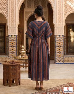 Vestido Kaftán Estampado para Mujer, Corte Holgado, Elegante, para Playa, Tela Suave, Ropa de Verano, para Resort o Isla, Venta al Por Mayor - Product Image 4