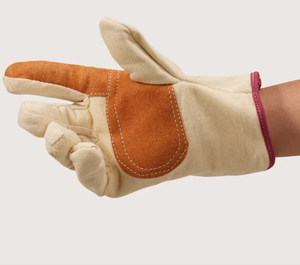 Gants de protection en cuir de vachette, résistants à l'usure, isolants thermiquement, antidérapants, avec dos jaune en tissu, double couche de daim. - Product Image 5