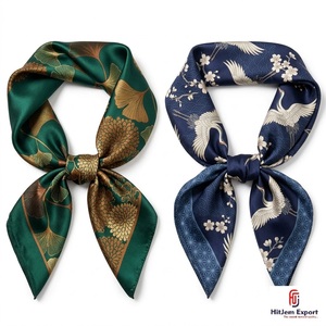 Pañuelo Cuadrado con Estampado Digital Personalizado, Pañuelo para la Cabeza para Mujer, Marca Blanca, OEM, ODM, MOQ Bajo, Fabricante de Telas Personalizadas, Venta al Por Mayor - Product Image 5