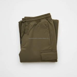 Pantalon cargo jogger en toile pour homme, coupe droite, taille mi-haute, personnalisable avec logo, poids moyen, respirant, séchage rapide - Product Image 5