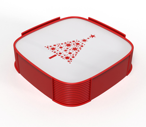 Designer <b>Drink</b> Protection <b>Coaster</b> Set with Decorative Surface and Organized Holder - Product Image 1