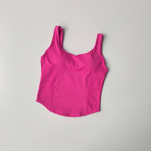 Soutien-gorge de sport pour femme, couleur unie, à bretelles halter, col carré, sans couture, respirant, séchage rapide, haut de yoga et fitness, maintien élevé - Product Image 3