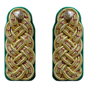 Épaulettes brodées à motif étoile dorée sur tissu rouge, badges à coudre de forme rectangulaire, épaulettes d'uniforme personnalisées - Product Image 6