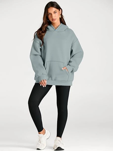Sweat-shirt à capuche oversize en coton de haute qualité avec logo frontal pour homme et femme, manches longues, service OEM 2026 - Product Image 6