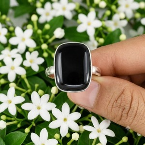 Bague en argent 925 avec onyx, sertissage clos, minimaliste, pierre précieuse, unisexe, pour tous les jours - Product Image 4