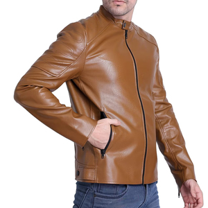 Chaqueta de cuero elegante para hombre, más vendida, con decoración de piel, logotipo personalizado, diferentes colores - Chaqueta para hombre al mejor precio - Product Image 3
