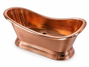 Bañera Ovalada de Cobre Martillado Hecha a Mano de Lujo, Bañera Independiente de Cobre Sólido Estilo Slipper para Baño, Spa, Hotel - Product Image 3