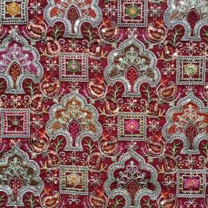 Bulk Premium 55 Inch Panna Heavy Work Embroidery Fabric Luxury Stone <b>Studded</b> Textile Wholesale Bridal Dress Material Best Price - Product Image 1
