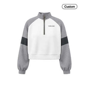 Sudadera Corta Personalizada con Cierre de Cremallera, Bordado y Estampado Puff, Sudadera con Capucha para Mujer - Product Image 6