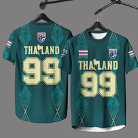 Maillot de football personnalisé imprimé décontracté à manches courtes pour homme et femme, style thaïlandais, 100 % polyester, séchage rapide