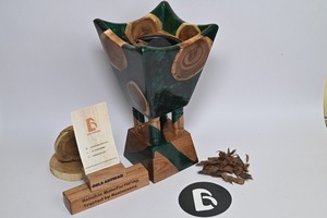 Bela Artisan Luxury Wooden Green Natural Wood <b>Oud</b> <b>Bakhoor</b> Burner Handmade Arabic Home Decor - Product Image 2