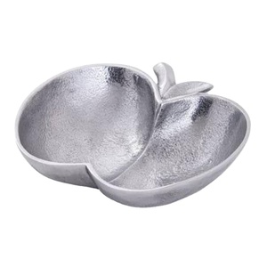 Plato y cuenco de manzana artesanal de Metal, caramelos, nueces, servir galletas, cuenco decorativo para frutas, cuencos de estilo americano, decoración navideña - Product Image 1