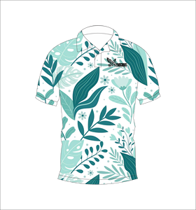 เสื้อโปโลพิมพ์ลายใบไม้เขตร้อนแบบกำหนดเอง เสื้อโปโลแขนสั้นสำหรับกอล์ฟ ชุดกีฬาทีมลำลอง - Product Image 5