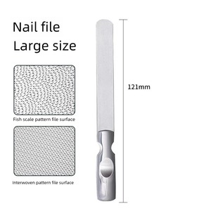 Lima de Uñas Desechable de Acero Inoxidable, Doble Cara, Grano 100, 9 cm, Punta Curva y Puntiaguda, Mango Ergonómico, Herramienta para el Cuidado de las Uñas - Product Image 6