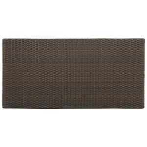 Tavolo da bar in rattan PE marrone e acciaio 47,2 x 23,6 x 43,3 pollici - Product Image 5
