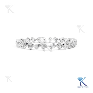 Lab Grown Diamond Round Brilliant Cut Filled Tennis <b>Bracelet</b> <b>Solid</b> Gold Fine Women Minimalist Luxury Jewelry - Product Image 4