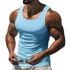 Camiseta Deportiva de Verano para Hombre, Cuello Redondo, Color Sólido, Delgada, Transpirable, de Algodón/Poliéster, Estilo I - Product Image 2