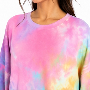 Sudadera para Mujer, Premium, Tie Dye, Oversize, Informal, Estilo Urbano, Color Pastel, Ropa de Salón, Sudadera Colorida para Mujer - Product Image 4