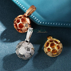 Pendentif boule en moissanite, argent 925 plaqué rhodium, taille brillant rond, bijou unisexe de luxe à thème - Product Image 4