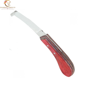 Cuchillo para Pezuñas de Acero Inoxidable, Herramienta Veterinaria Profesional para Recortar Pezuñas de Caballos, Mango de Madera, Duradero y Reutilizable - Product Image 1