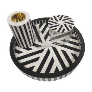 Ensemble de brûleurs d'encens Bakhoor incrustés de résine verte et blanche faits à la main Boîte et brûleur Mubkhara avec plateau Style religieux - Product Image 4