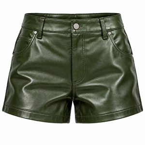 Custom Genuine <b>Leather</b> Men <b>Women</b> Solid Mid Waist Canvas Breathable Fashion Casual Streetwear <b>Shorts</b> - Product Image 4