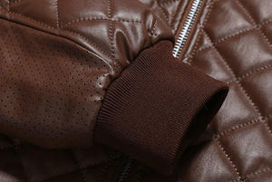 เสื้อโค้ทหนัง PU คุณภาพสูงสำหรับผู้ชาย ทรงเข้ารูป แฟชั่นลำลอง คอตั้ง สไตล์นักขี่มอเตอร์ไซค์ สำหรับฤดูใบไม้ร่วงและฤดูหนาว - Product Image 4