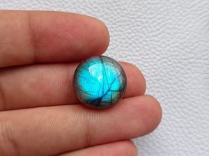 Cabochon de pierre précieuse naturelle en labradorite |   Pierre de labradorite de forme ronde à dos plat de 5 mm à 30 mm pour la fabrication de bijoux - Product Image 2