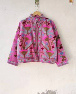 <b>Women</b> Velvet Embroidered Floral Jacket, Handmade Suzani Inspired Ethnic Winter <b>Coat</b>, Wholesale Clothing - Product Image 1