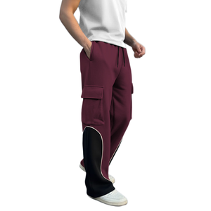 Pantalon cargo décontracté personnalisé avec logo, coupe droite, ample, de haute qualité, évasé, pour hommes, pantalon de sport pour hommes - Product Image 4