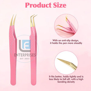 Pince à épiler pour extensions de cils en acier inoxydable, faite à la main, prix bas, haute qualité, réutilisable, durable, longueur 10 mm - Product Image 2