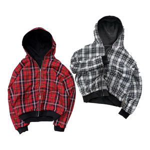 OEM&ODM Custom Reversible Flannel Zip Hoodie Travel Drawstring Unisex Oversize Acid Wash <b>Towel</b> Embroidery 100% Cotton Women - Product Image 3