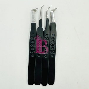 High Quality Black Eyelash Extension Tweezers <b>mink</b> <b>Lash</b> Tweezers Professional Eyelashes Stainless Steel Logo Offer Sustainable - Product Image 4