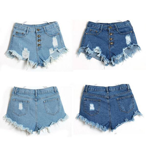 Shorts de Mezclilla de Verano para Mujer de Alta Calidad, Cintura Media, Corte Regular, Rectos, Casuales, Transpirables, de Secado Rápido, con Bloques de Color - Product Image 5