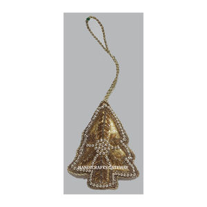 Belle décoration de Noël en forme d'arbre, broderie zari faite à la main, ornement suspendu en tissu, utilisé pour la décoration de fête d'anniversaire - Product Image 2